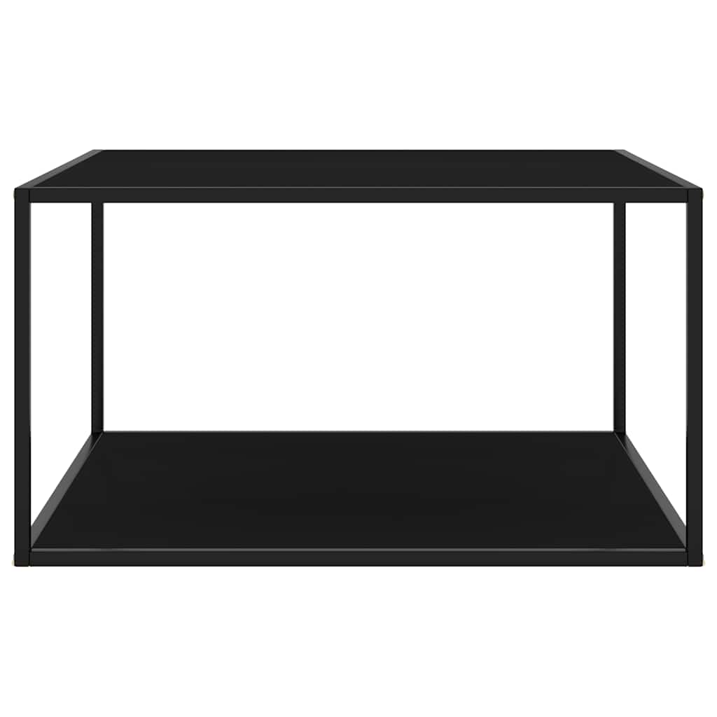 Couchtisch Schwarz mit Schwarzem Glas 90x90x50 cm