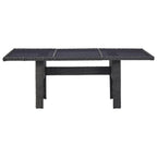Garten-Esstisch Schwarz 200x100x74 cm Glas und Poly Rattan