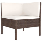 2-tlg. Garten-Lounge-Set mit Auflagen Poly Rattan Braun