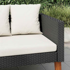 3-Sitzer-Gartensofa mit Auflagen Poly Rattan Schwarz