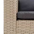 2-Sitzer-Gartensofa mit Auflagen Poly Rattan Beige