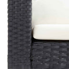 2-Sitzer-Gartensofa mit Auflagen Poly Rattan Schwarz