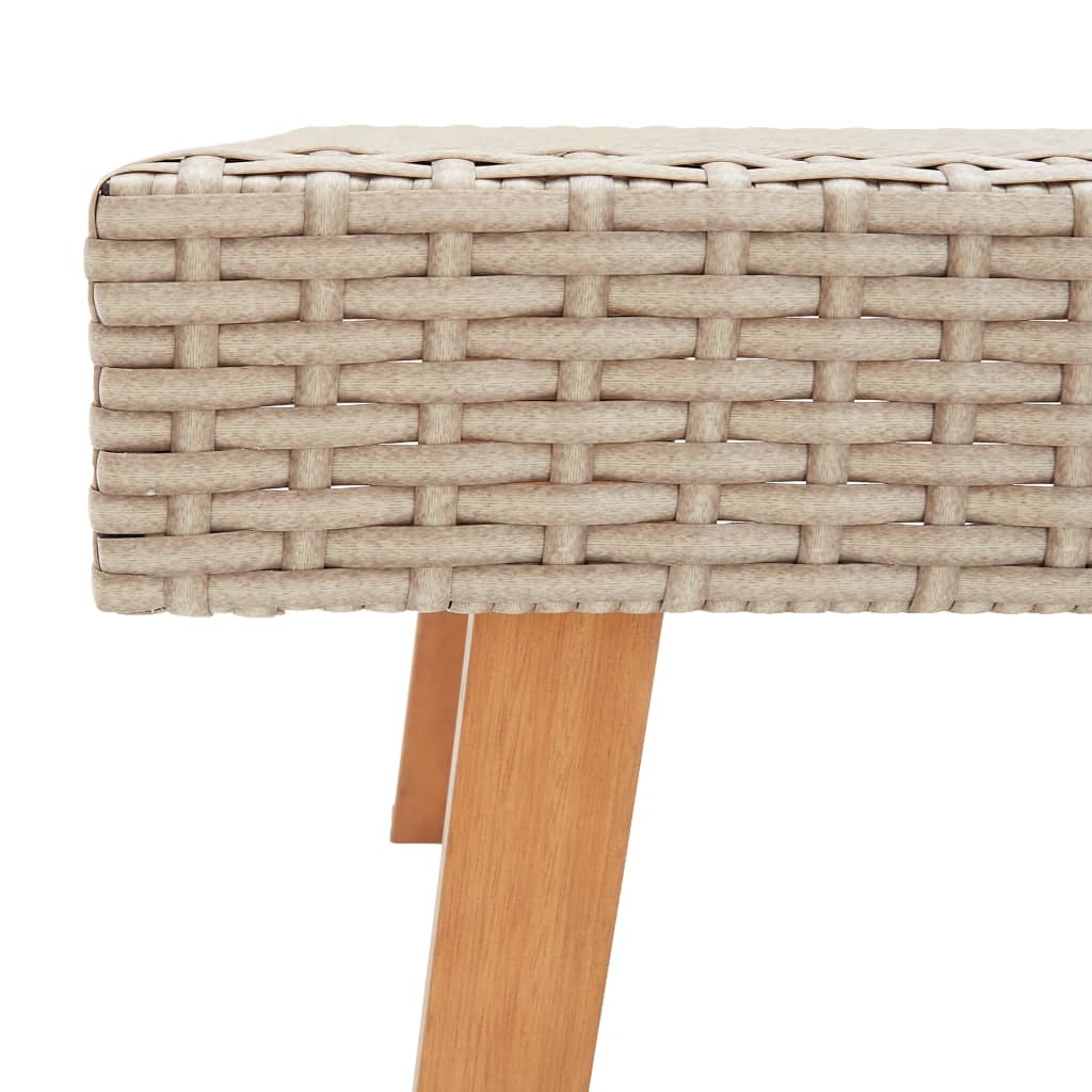3-tlg. Garten-Lounge-Set mit Auflagen Poly Rattan Beige