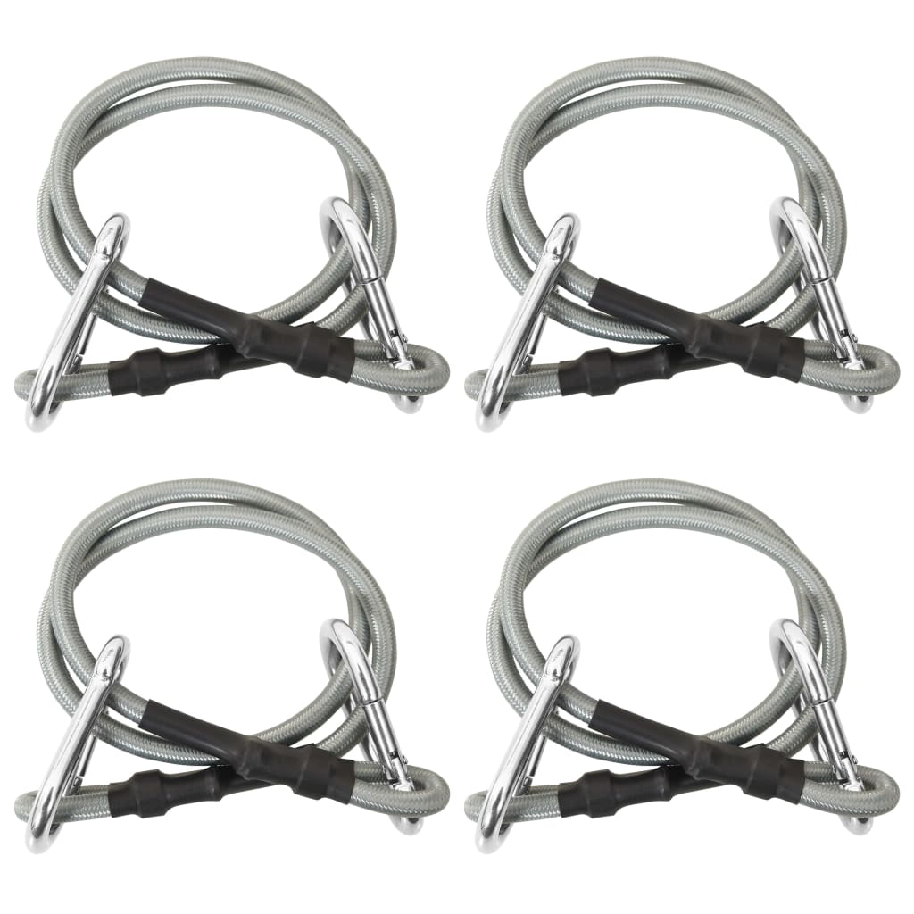 Seile mit Karabiner 4 Stk. Gummi