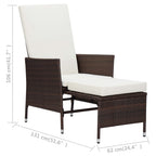 Garten-Liegestuhl mit Auflagen Poly Rattan Braun