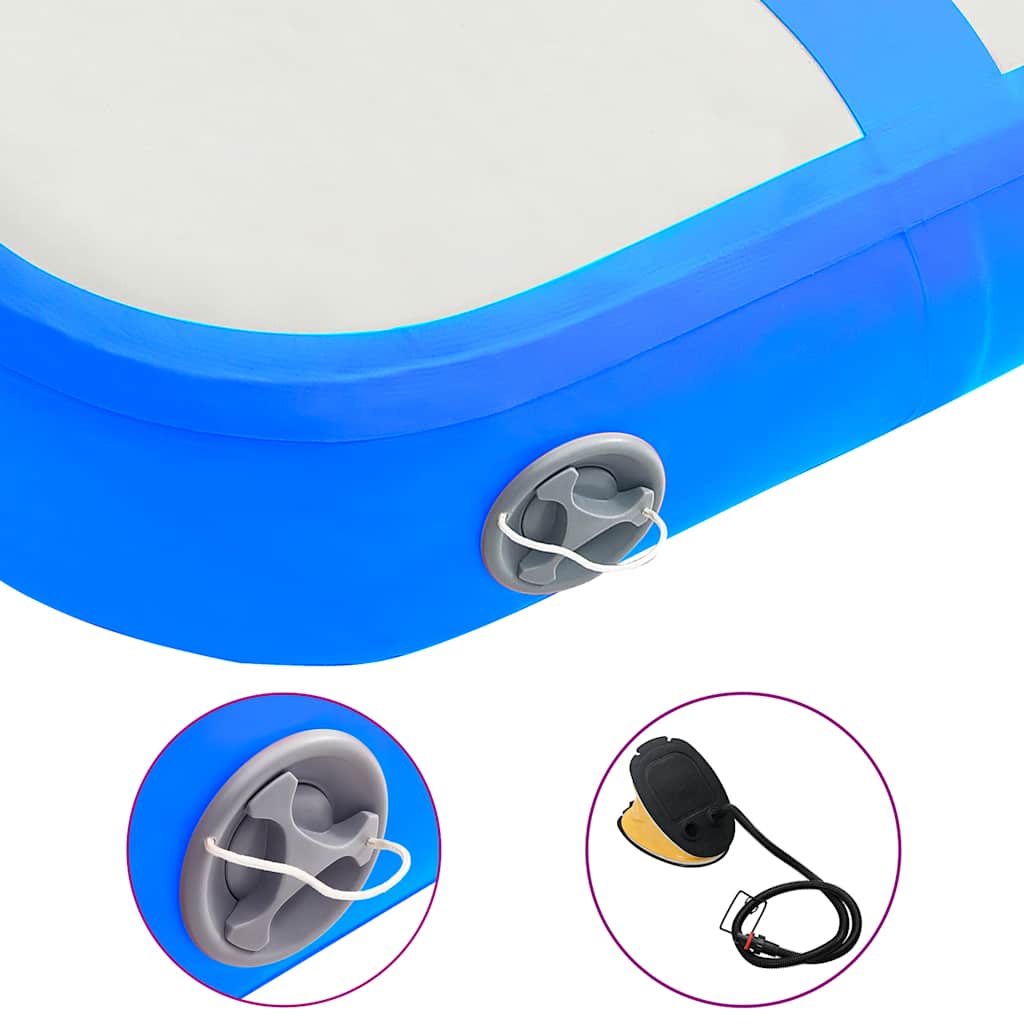 Aufblasbare Gymnastikmatte mit Pumpe 60x100x15 cm PVC Blau