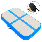Aufblasbare Gymnastikmatte mit Pumpe 60x100x20 cm PVC Blau