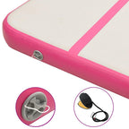 Aufblasbare Gymnastikmatte mit Pumpe 300x100x15 cm PVC Rosa