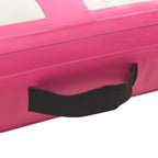 Aufblasbare Gymnastikmatte mit Pumpe 400x100x15 cm PVC Rosa