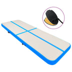 Aufblasbare Gymnastikmatte mit Pumpe 800x100x15 cm PVC Blau