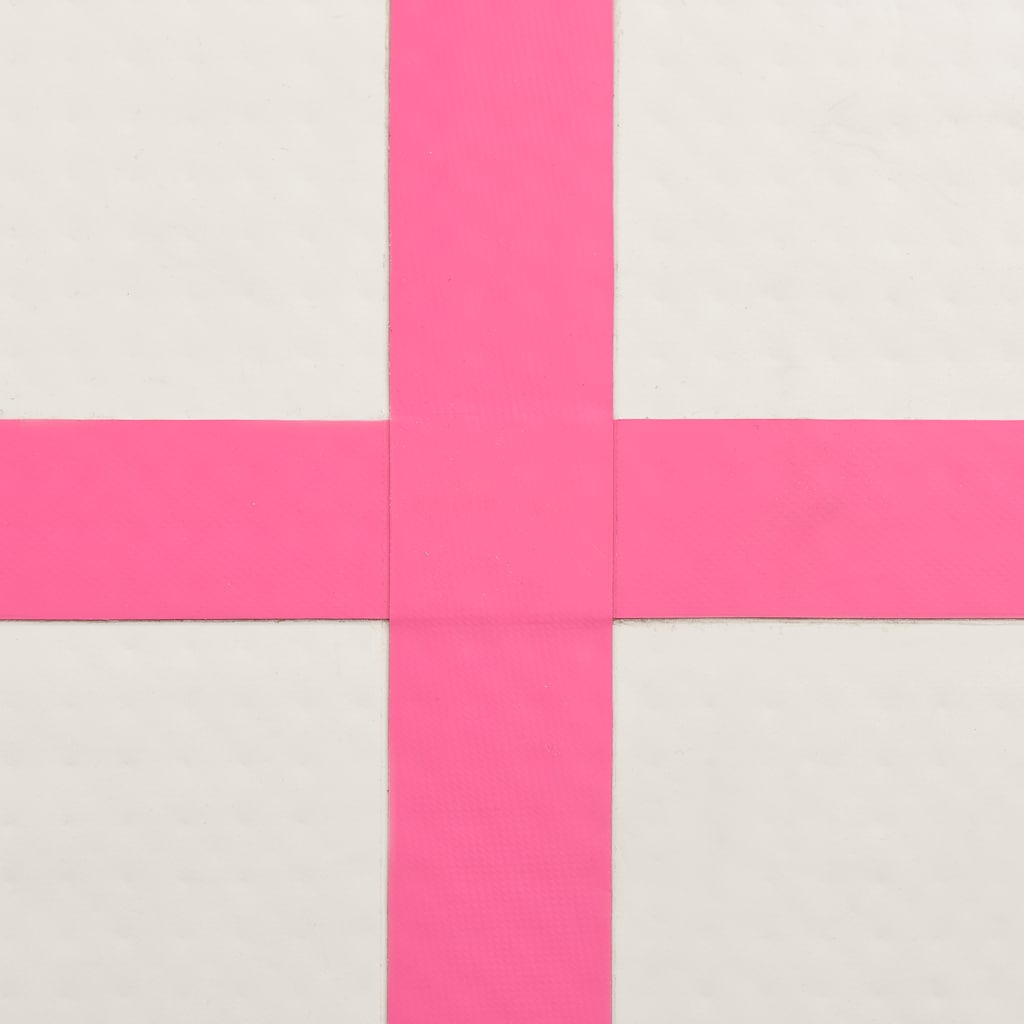 Aufblasbare Gymnastikmatte mit Pumpe 400x100x20 cm PVC Rosa