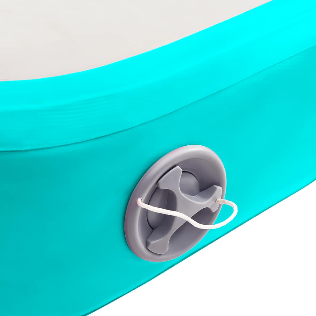 Aufblasbare Gymnastikmatte mit Pumpe 700x100x20 cm PVC Grün