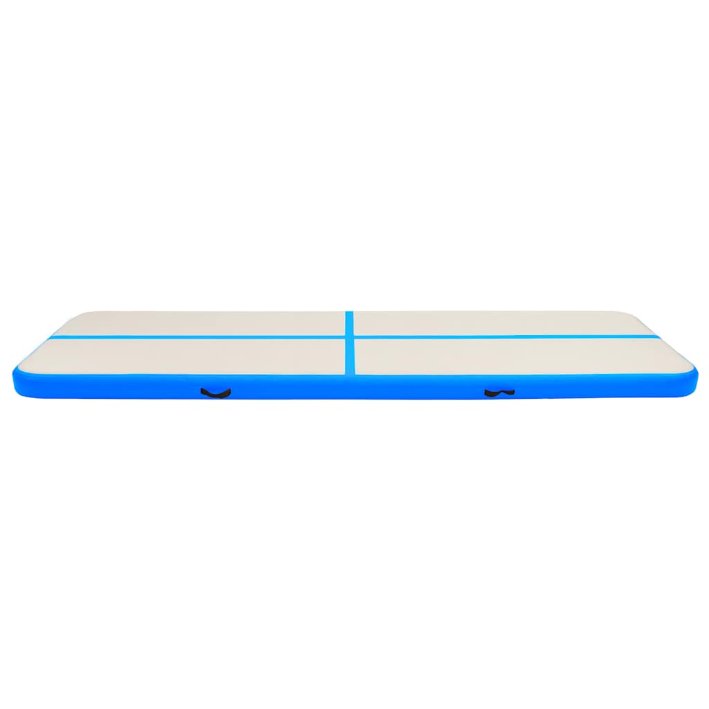 Aufblasbare Gymnastikmatte mit Pumpe 800x100x20 cm PVC Blau