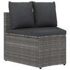 2-tlg. Garten-Sofagarnitur mit Auflagen Poly Rattan Grau