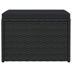 Outdoor-Fußhocker mit Kissen Schwarz Polyrattan
