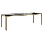 Gartentisch mit Glasplatte Beige Poly Rattan