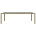 Gartentisch mit Glasplatte Beige Poly Rattan