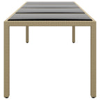 Gartentisch mit Glasplatte Beige Poly Rattan