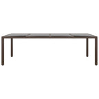 Gartentisch mit Glasplatte Braun Poly Rattan