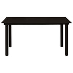 Garten-Esstisch Schwarz 150x80x74 cm Stahl und Glas