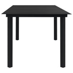 Garten-Esstisch Schwarz 190x90x74 cm Stahl und Glas