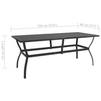 Gartentisch Anthrazit 190x80x72 cm Stahl