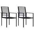 Gartenstühle 2 Stk. PVC Rattan Schwarz