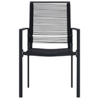 Gartenstühle 2 Stk. PVC Rattan Schwarz