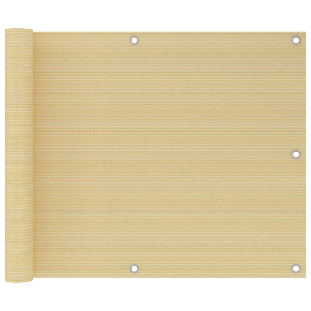 Balkon-Sichtschutz Beige 75x600 cm HDPE