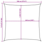 Sonnensegel 160 g/m² Anthrazit 7x7 m HDPE