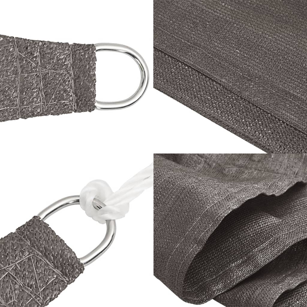 Sonnensegel 160 g/m² Anthrazit 3x6 m HDPE