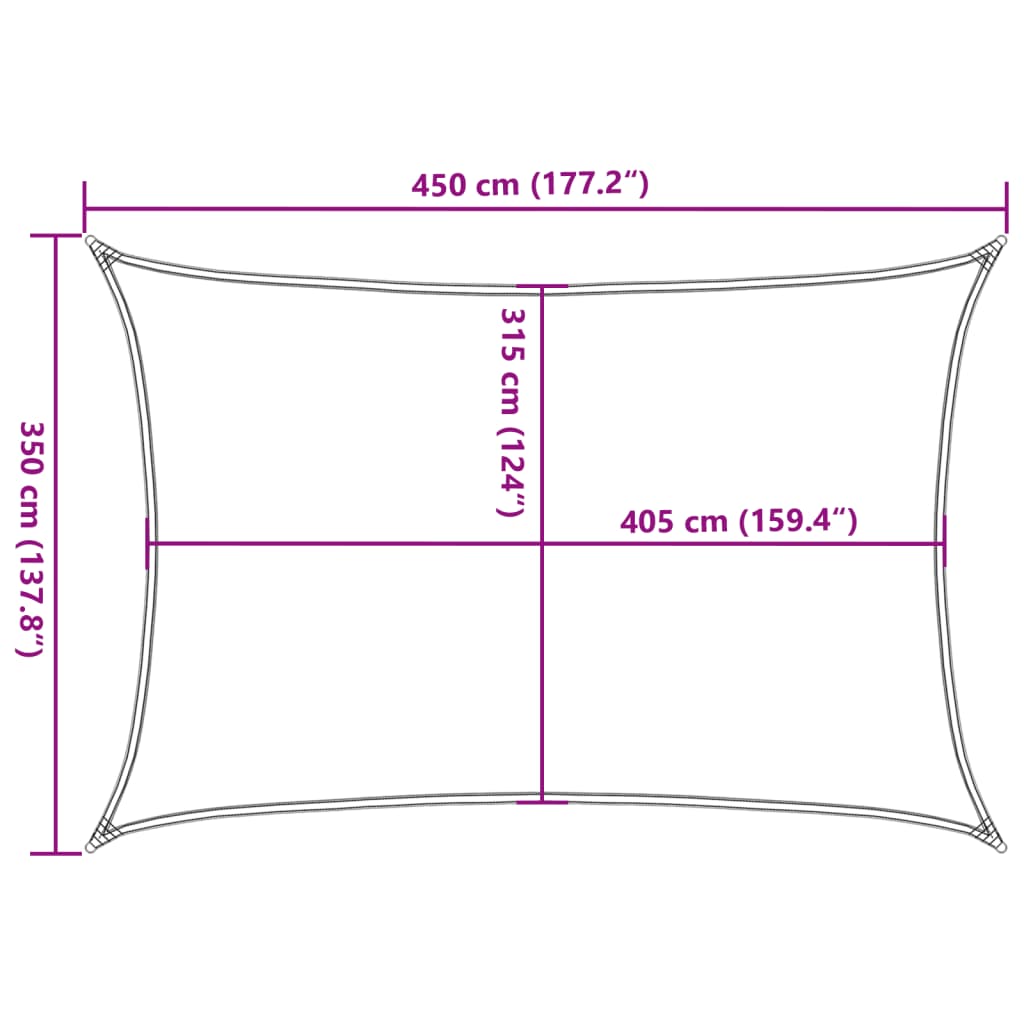 Sonnensegel 160 g/m² Anthrazit 3,5x4,5 m HDPE