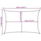 Sonnensegel 160 g/m² Anthrazit 5x6 m HDPE