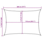 Sonnensegel 160 g/m² Anthrazit 6x8 m HDPE