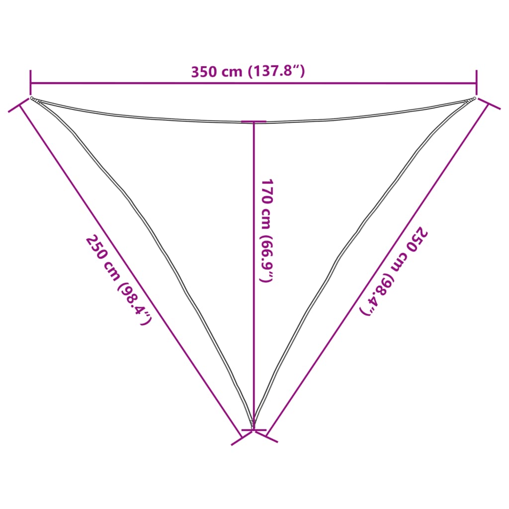 Sonnensegel 160 g/m² Cremeweiß 2,5x2,5x3,5 m HDPE