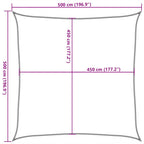 Sonnensegel 160 g/m² Weiß 5x5 m HDPE