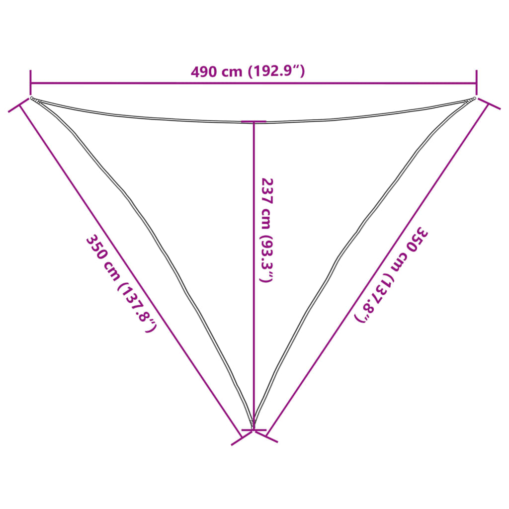 Sonnensegel 160 g/m² Weiß 3,5x3,5x4,9 m HDPE