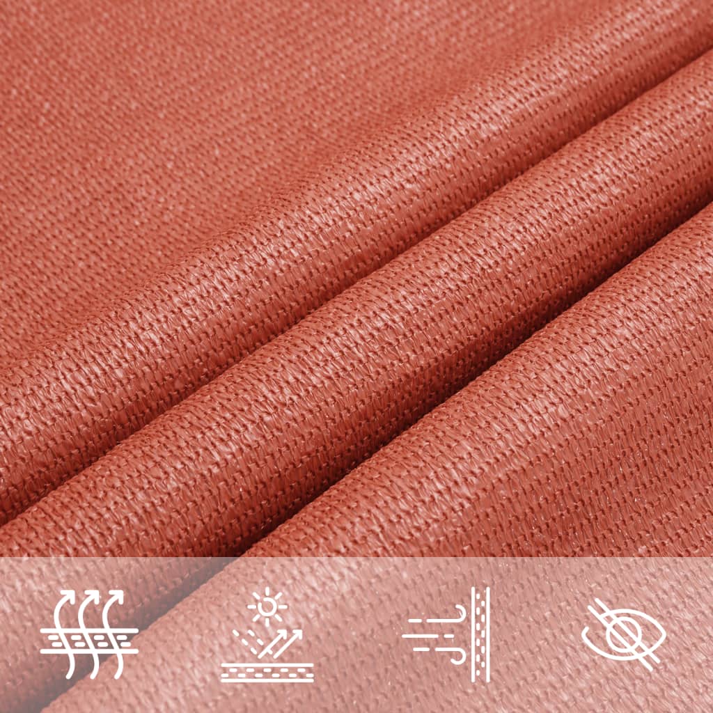 Sonnensegel 160 g/m² Terrakottarot 2x2 m HDPE