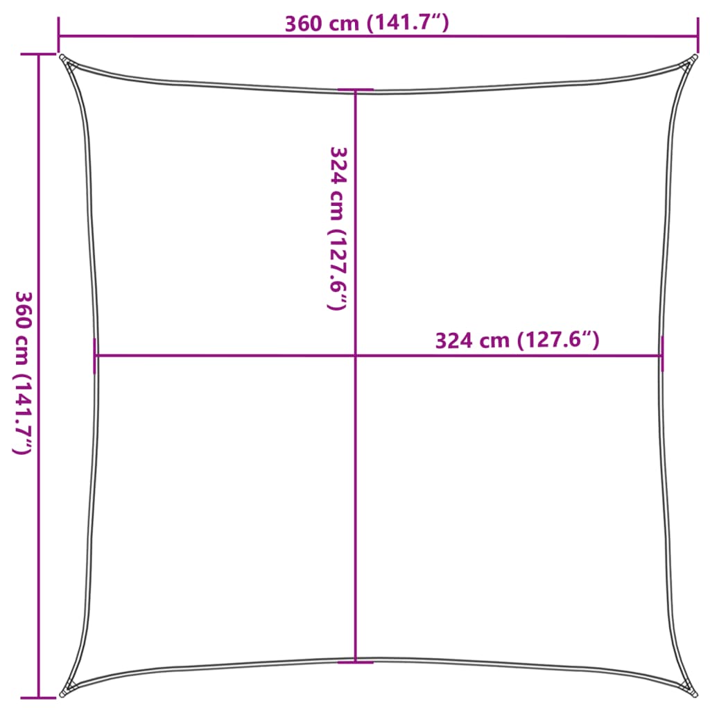 Sonnensegel 160 g/m² Quadratisch Terrakottarot 3,6x3,6 m HDPE