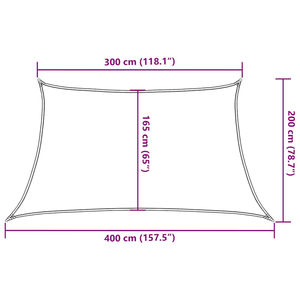 Sonnensegel 160 g/m² Terrakottarot 3/4x2 m HDPE