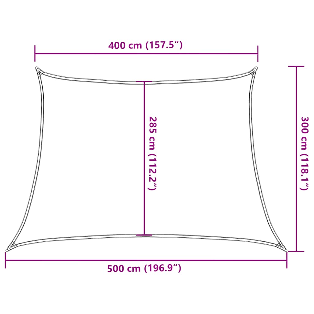 Sonnensegel 160 g/m² Trapezform Terrakottarot 4/5x3 m HDPE