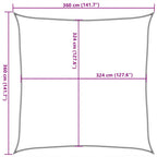 Sonnensegel 160 g/m² Taupe 3,6x3,6 m HDPE
