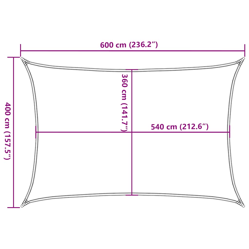 Sonnensegel 160 g/m² Taupe 4x6 m HDPE