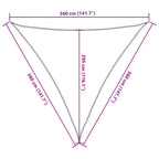 Sonnensegel 160 g/m² Taupe 3,6x3,6x3,6 m HDPE