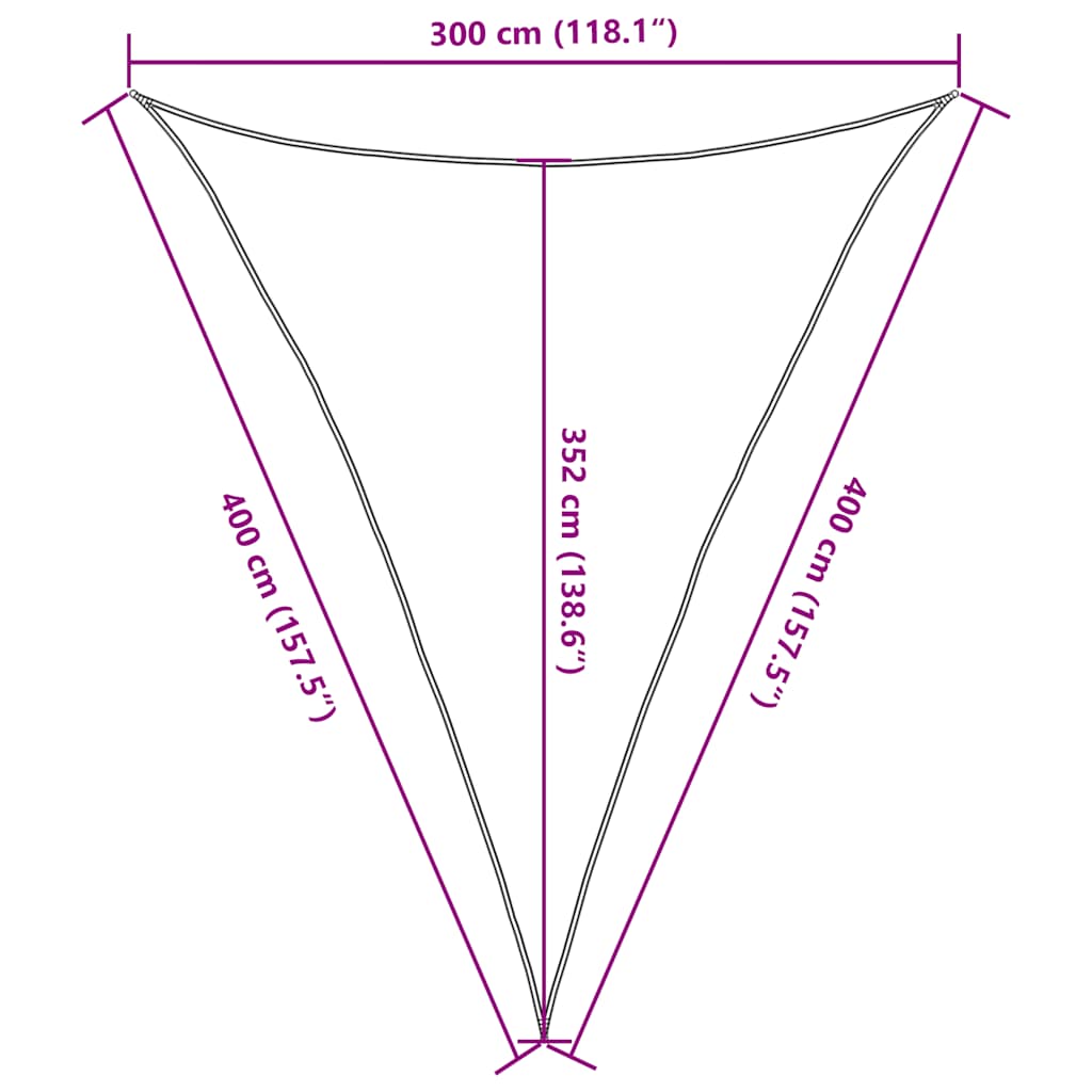 Sonnensegel 160 g/m² Taupe 3x4x4 m HDPE