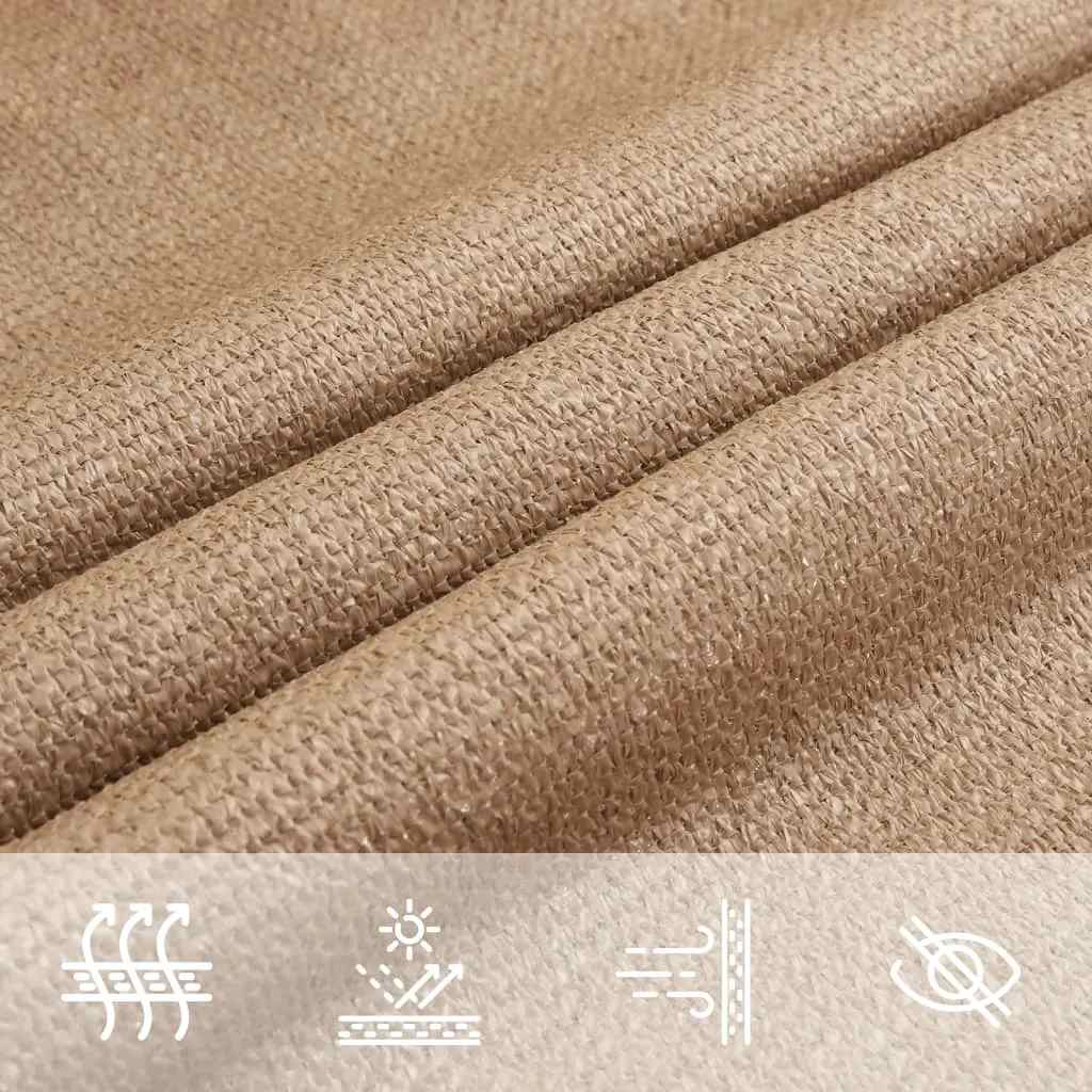Sonnensegel 160 g/m² Taupe 5x5x5 m HDPE