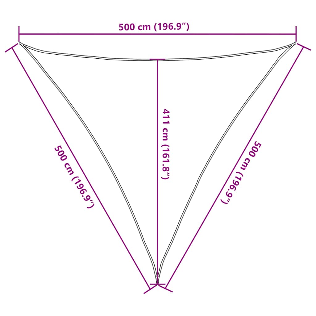 Sonnensegel 160 g/m² Taupe 5x5x5 m HDPE