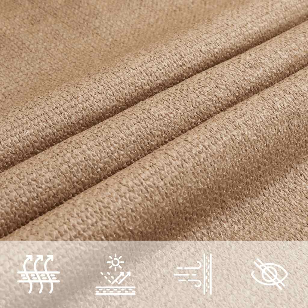 Sonnensegel 160 g/m² Taupe 5x5x6 m HDPE