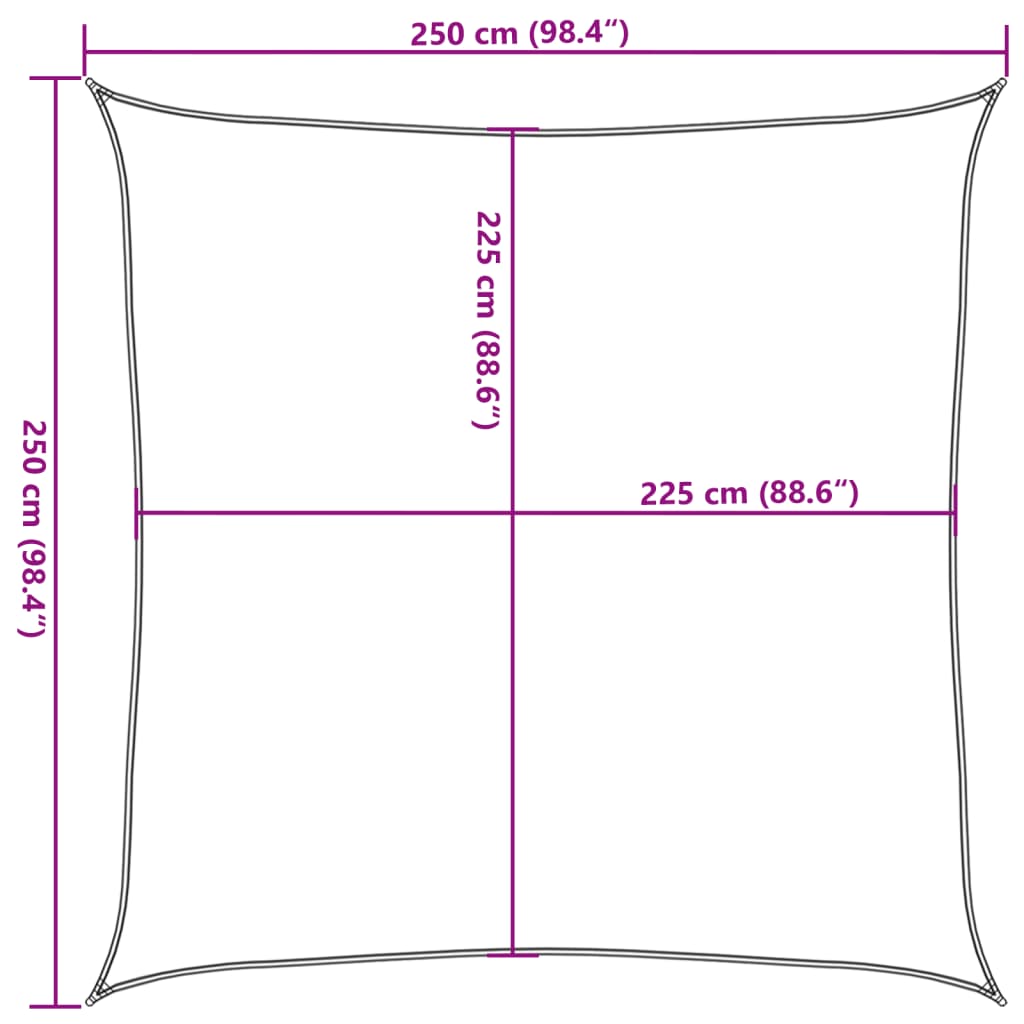 Sonnensegel 160 g/m² Dunkelgrün 2,5x2,5 m HDPE