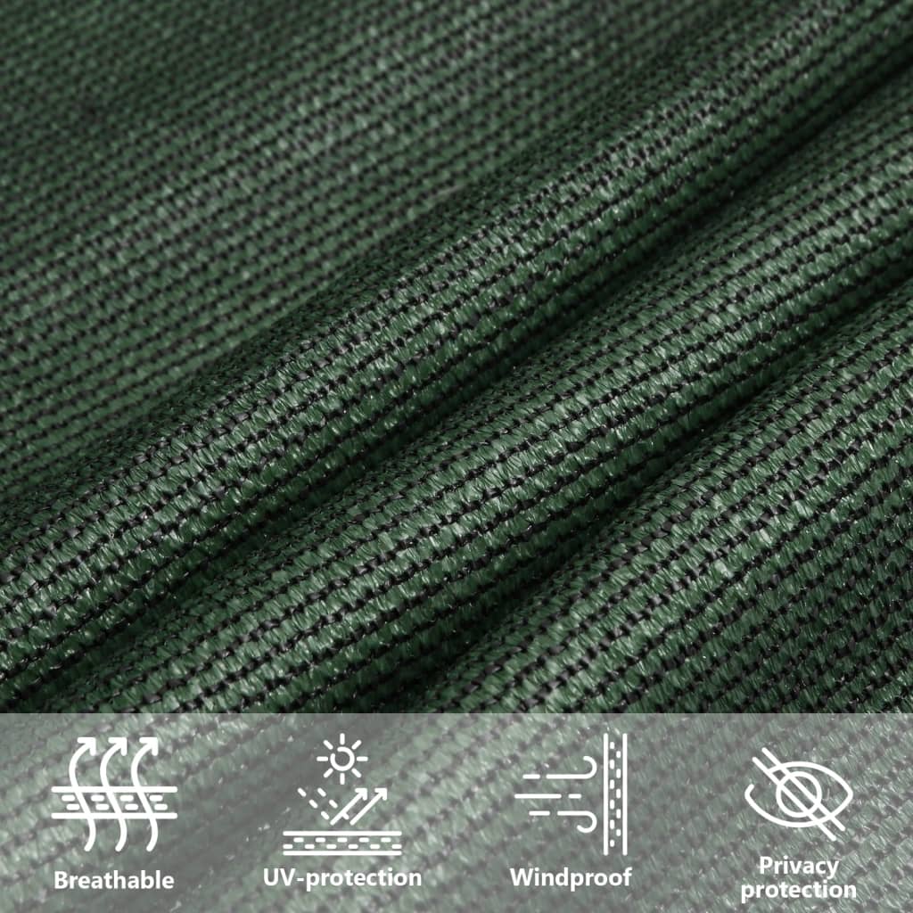 Sonnensegel 160 g/m² Dunkelgrün 3,6x3,6 m HDPE